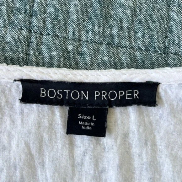 BOSTON PROPER Boho Lace Floral Embroidered Beaded Babydoll Bust Blouse in White - Picture 9 of 11